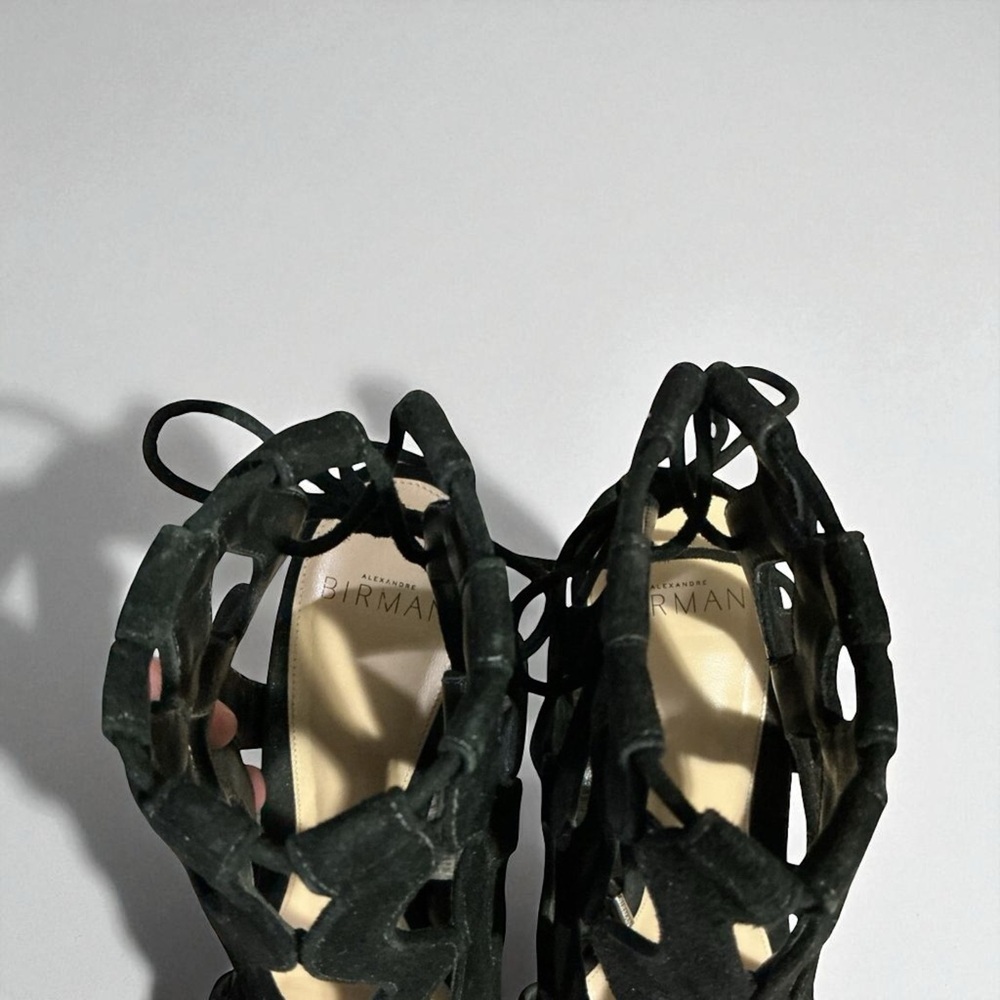 Alexandre Birman Loretta Black Suede Cutout Block Heel Sandals EU 37 US 7 - Picture 9 of 14